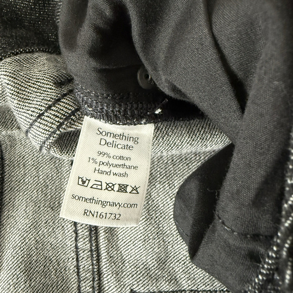 Something Navy Jeans High Waist Straight Leg Black 5 Pocket 33x26 - Picture 3 of 8